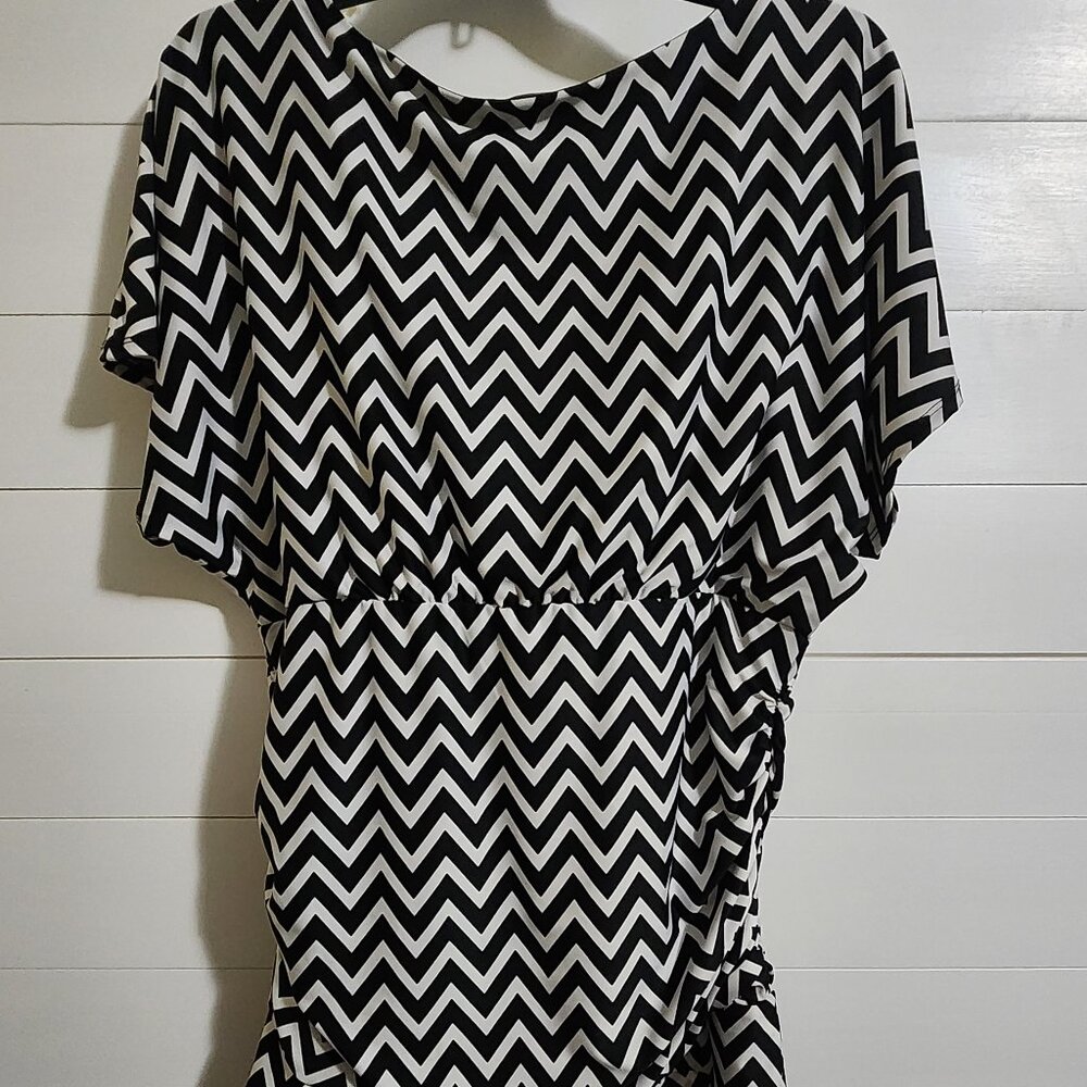 HALO Brand Chevron Striped Blouse. Size Large.